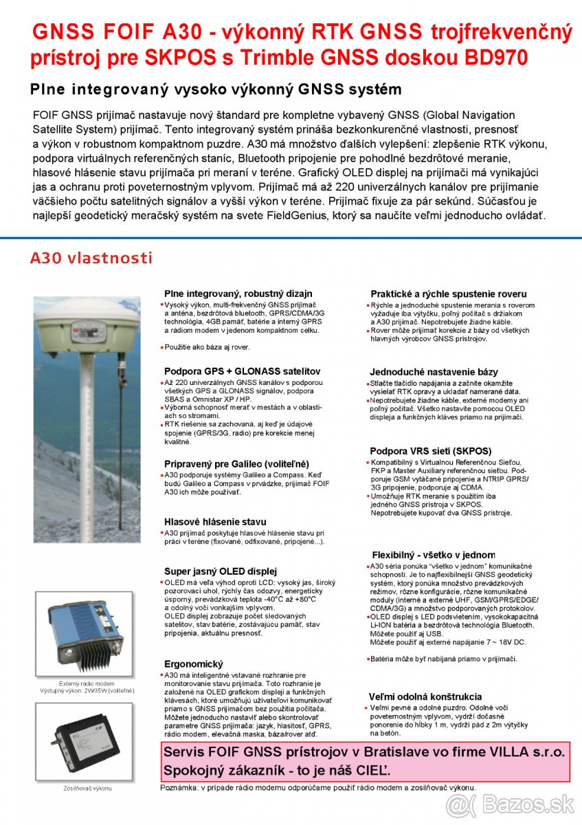 GPS pristroj FOIF A30 s Trimble GNSS doskou BD970 - 4
