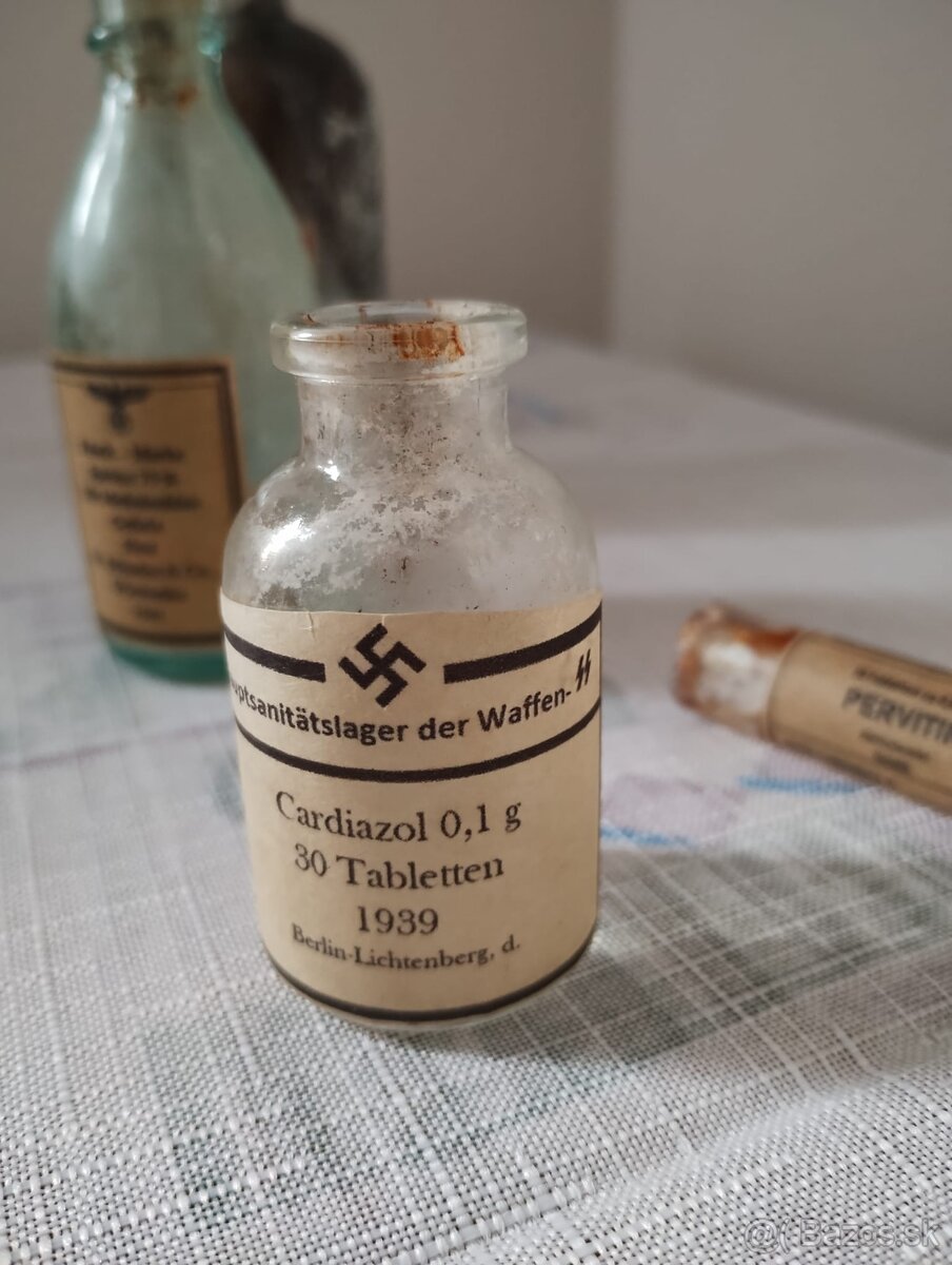 Originální láhve wehrmacht a SS waffen z 2 světové války - 4