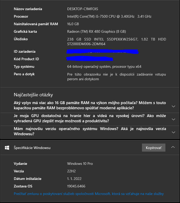 HERNÝ PC - RX 480 8GB, i5 7500, 16 GB DDR4, 256GB NVMe SSD - 4