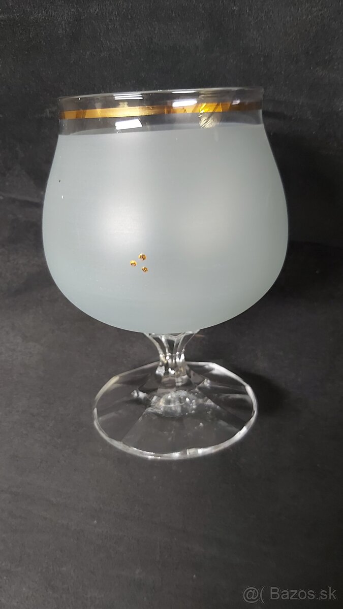 Poháre s kvetinkami na koňak ručná maľba 6ks - 4