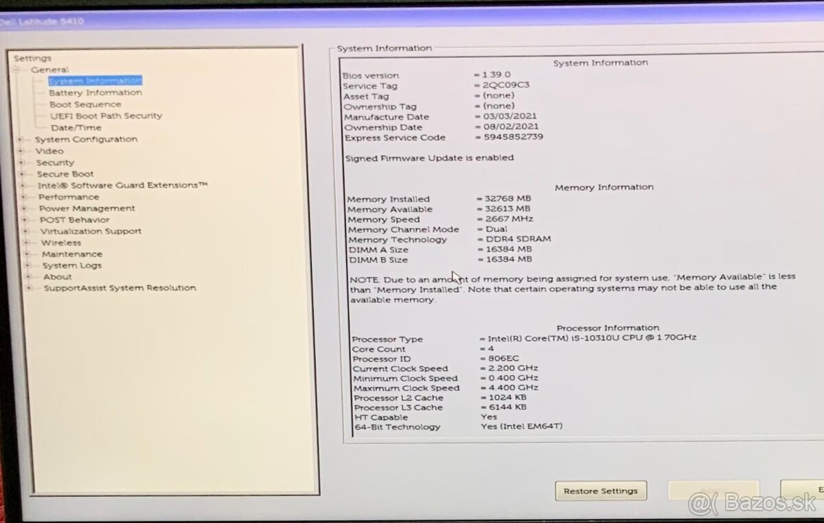 Dell latitude 5410 i5 32RAM 1TB SSD - 4