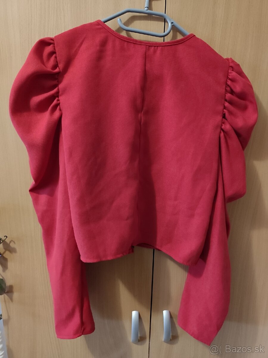 Červené tenké sako na zips - 4