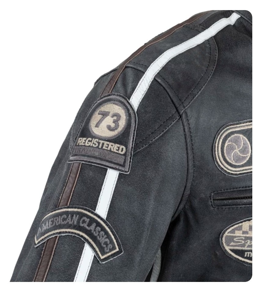 Úplne nová kožená bunda W-TEC Dark Vintage-pravá koža 2XL - 4