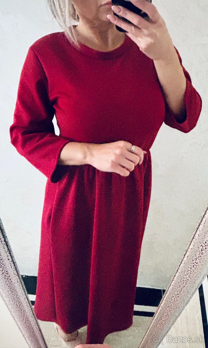 Damske dlhe talianske šaty bordo - 4