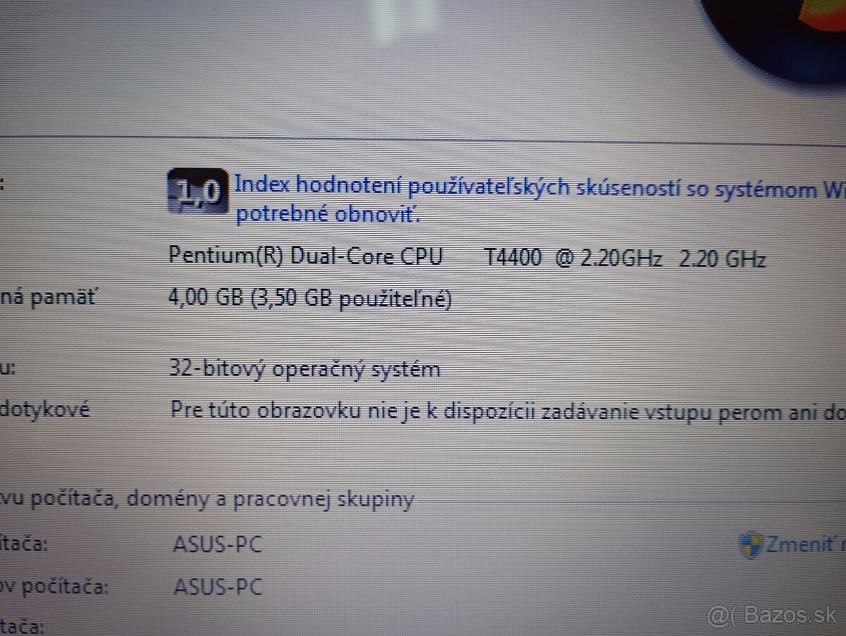 predám notebook ASUS K50I , WINDOWS 7 , NVIDIA - 4