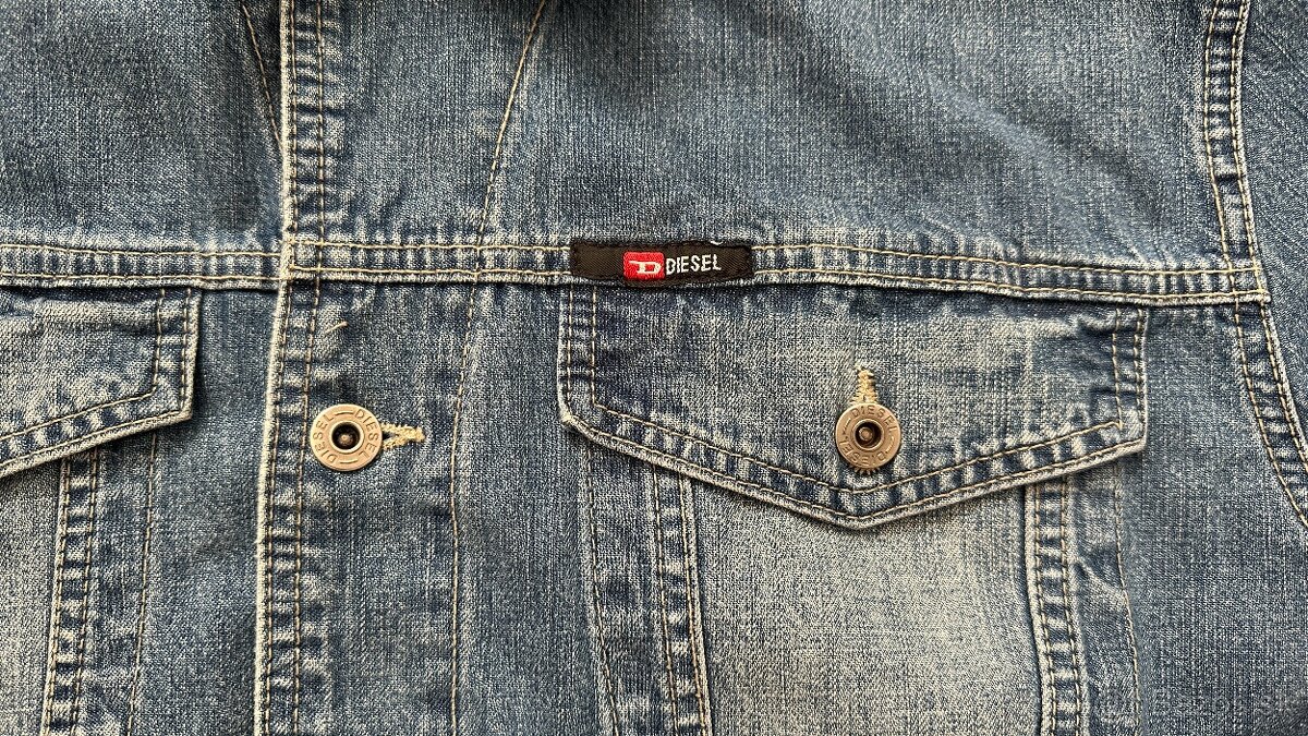 Pánska,kvalitná džínsová bunda DIESEL - veľkosť XL - 4