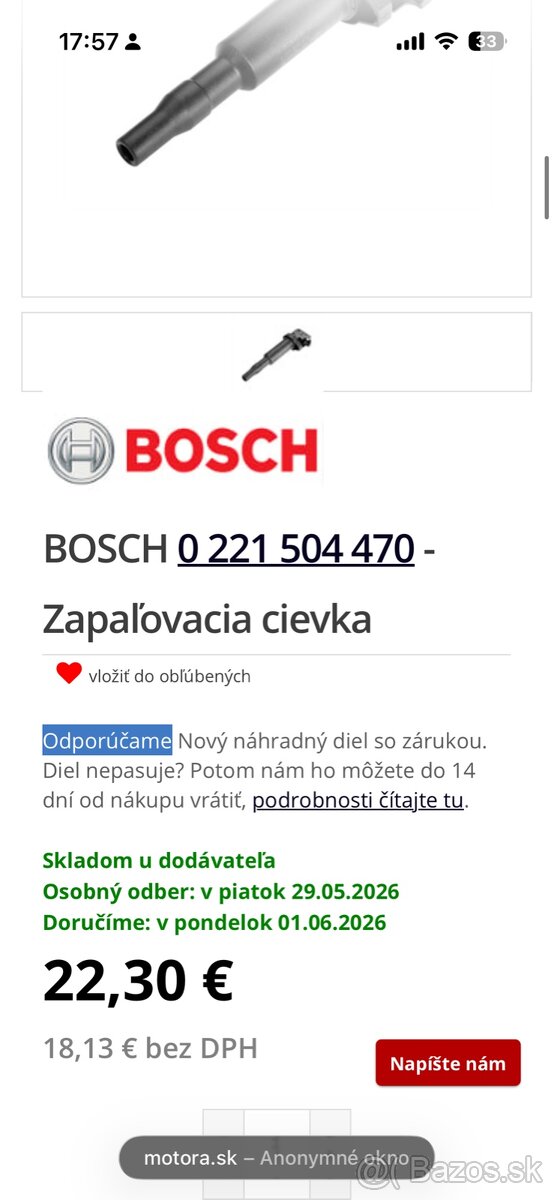Cievky Bosch na n52 BMW - 4