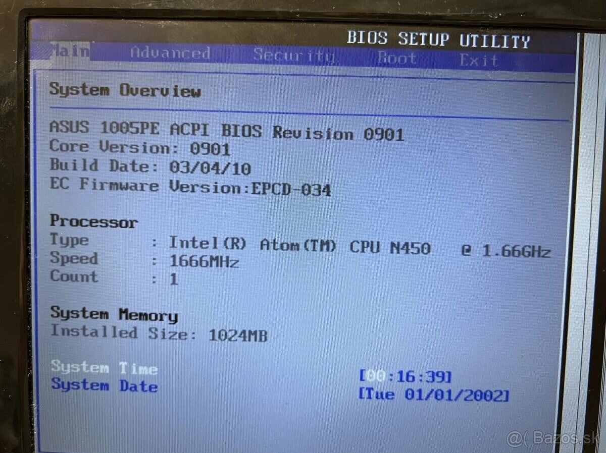Predám funkčnú matičnú dosku do notebooku Asus 1005PE - 4