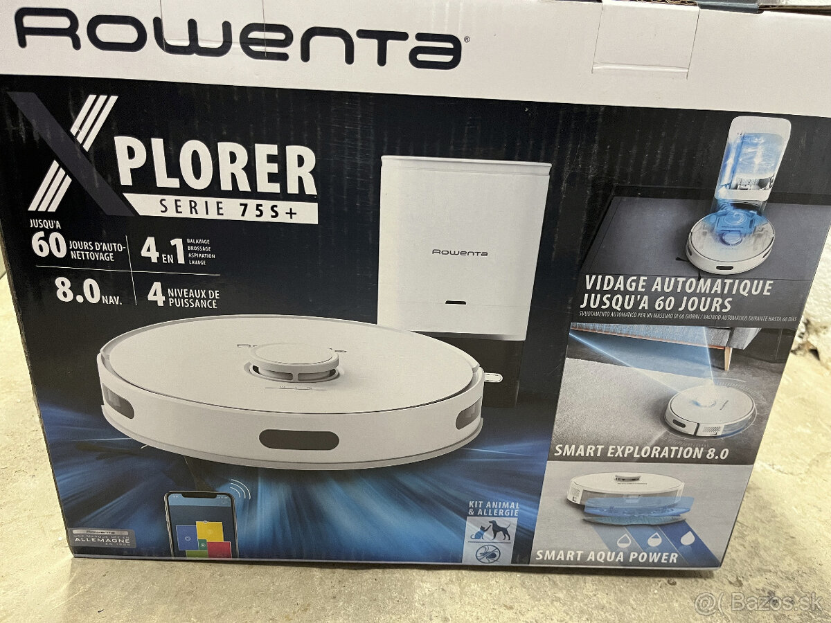 NOVÝ Robotický vysávač Rowenta X-Plorer S75s+ 4v1 Laser - 4