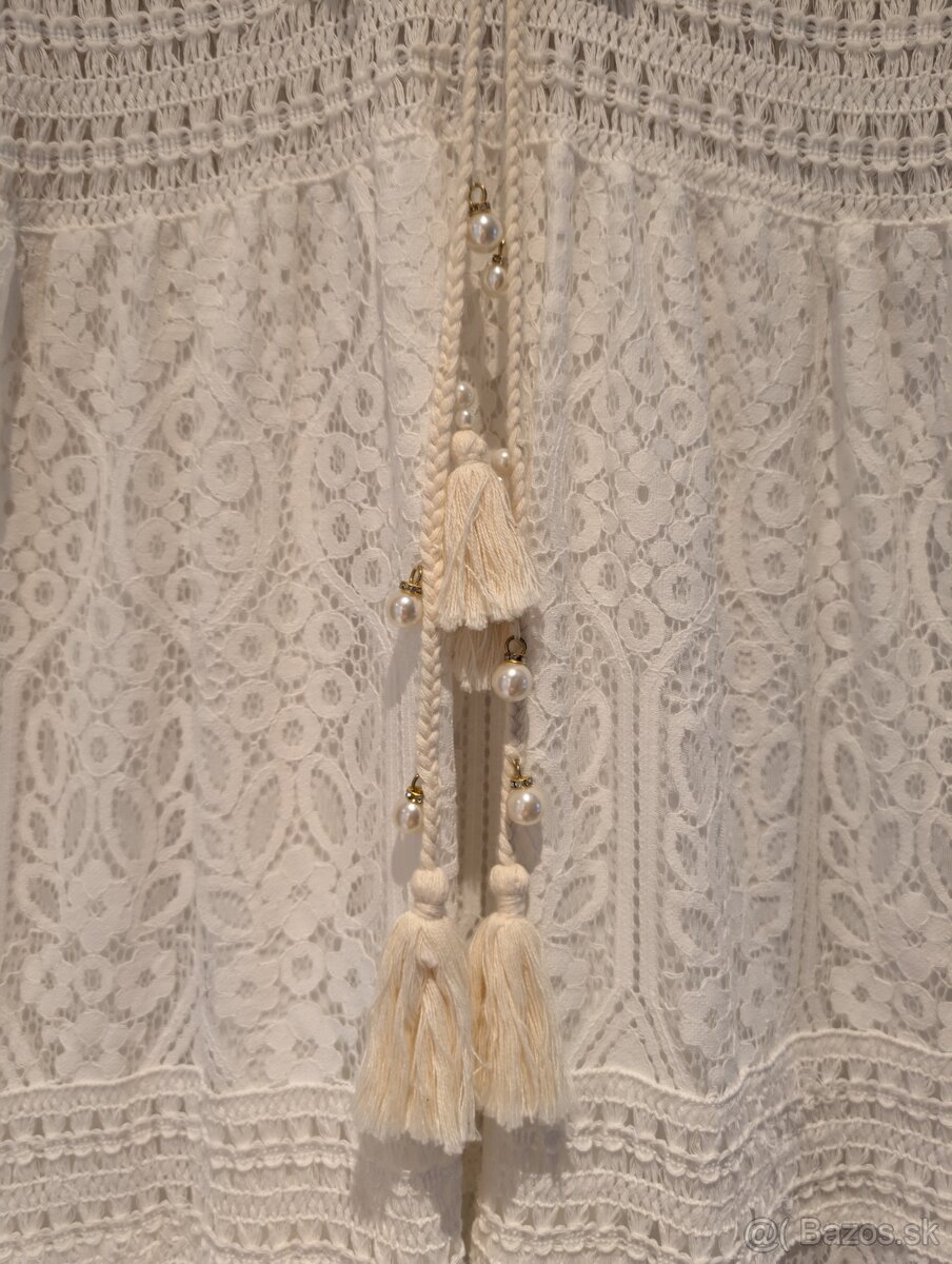 Boho biele maxi šaty - 4