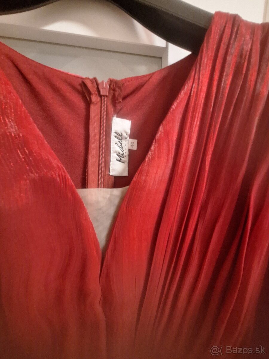 Bordové plesové šaty 44 - 4