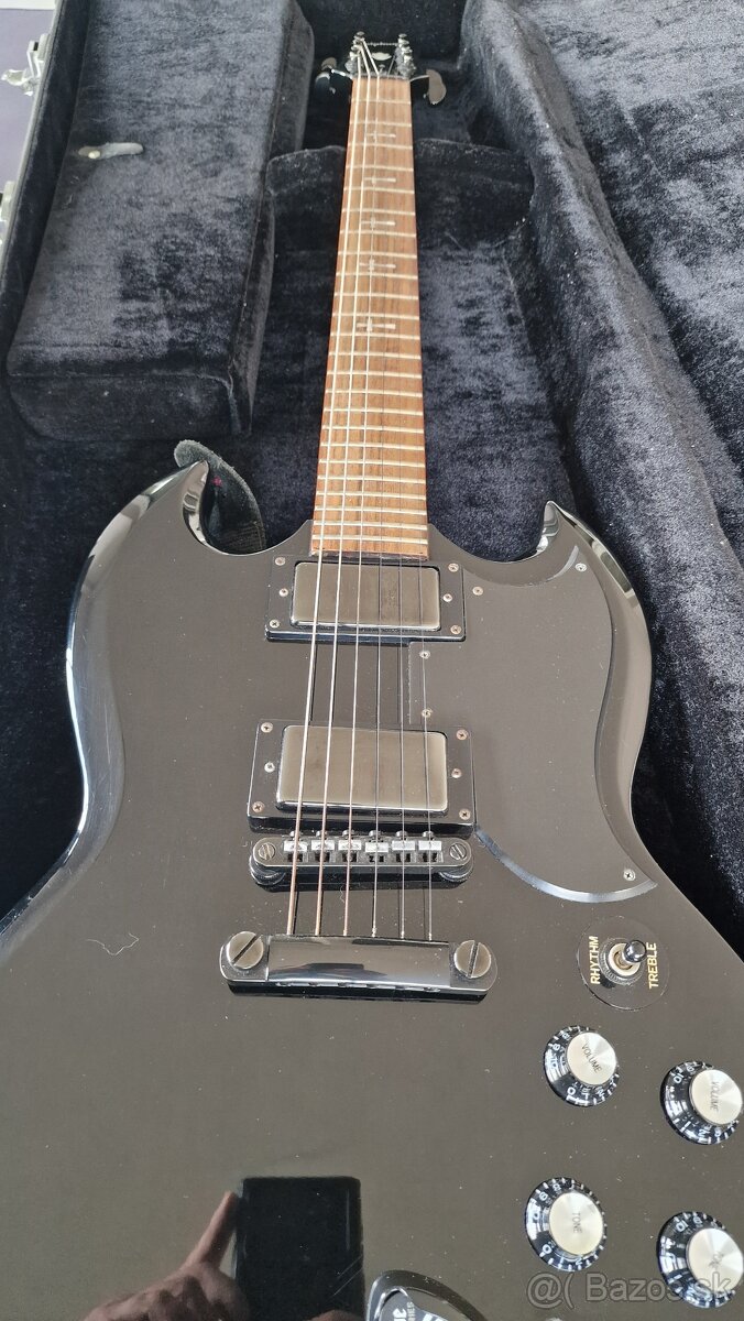 Predám Epiphone G-400 Tony Iommi Ebony + kufor - 4