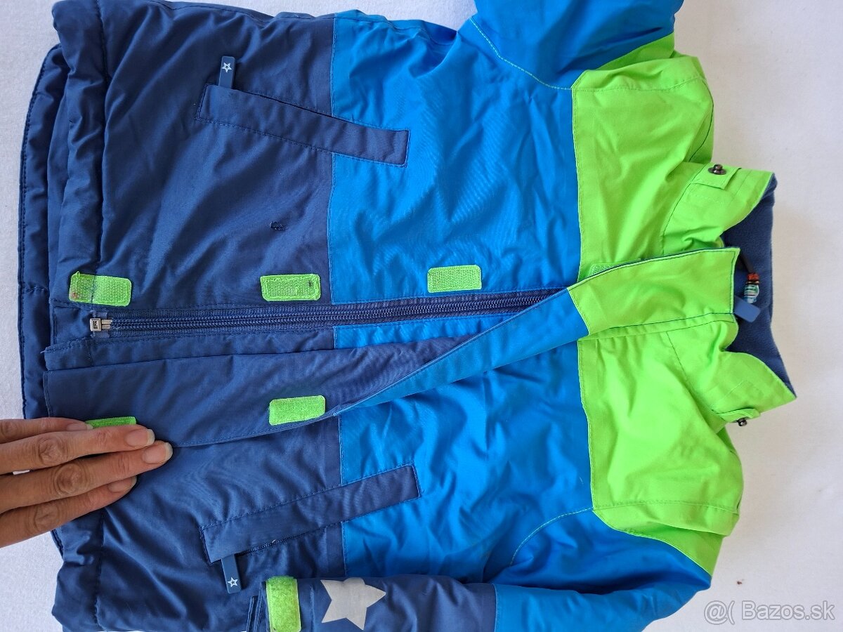 Zeleno modrá zimná bunda s kapuckou - 4