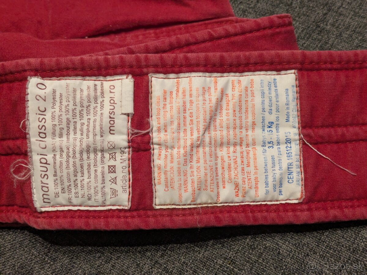 Detské nosítko Marsupi - bordové (od 3,5-15kg) - 4