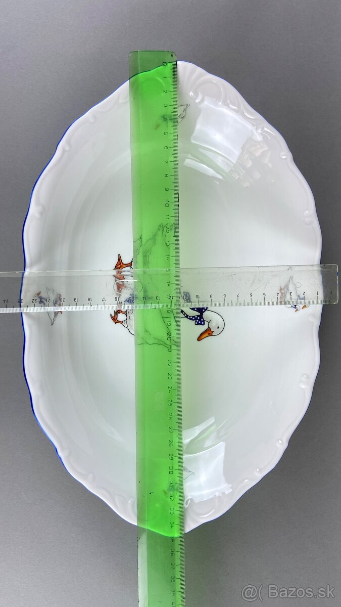 Misa hlboká s motívom husí, modrá linka - 4