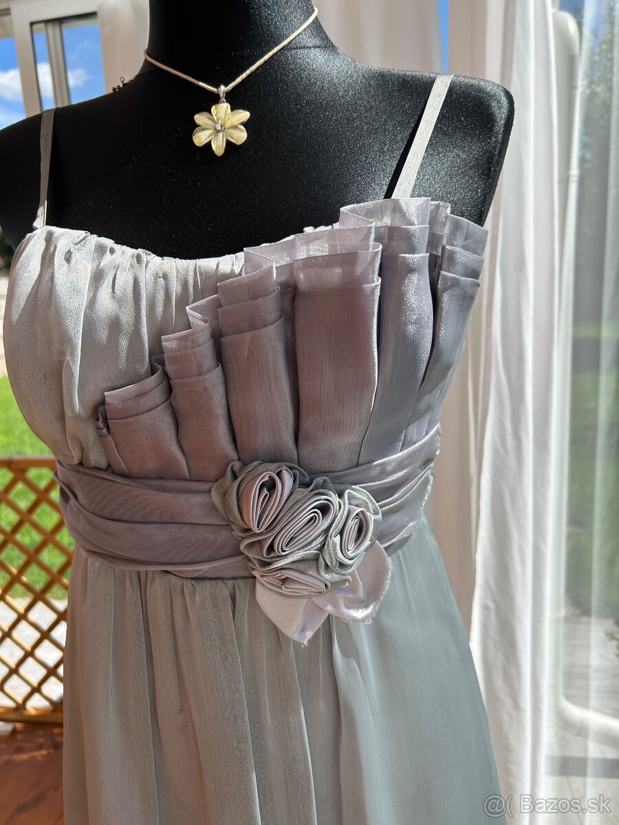 Predám sivé spoločenské šaty - 4
