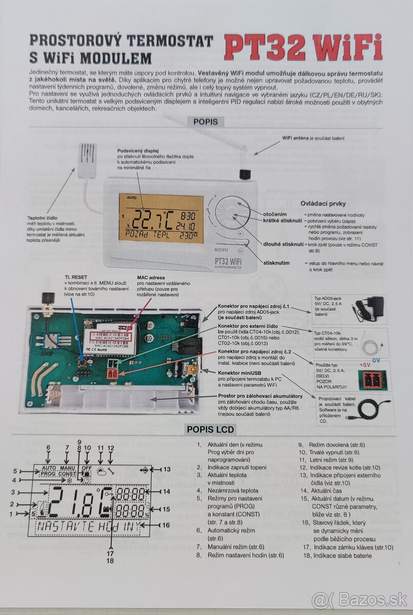 Elektrobock PT32 WIFI izbovy termostat - 4