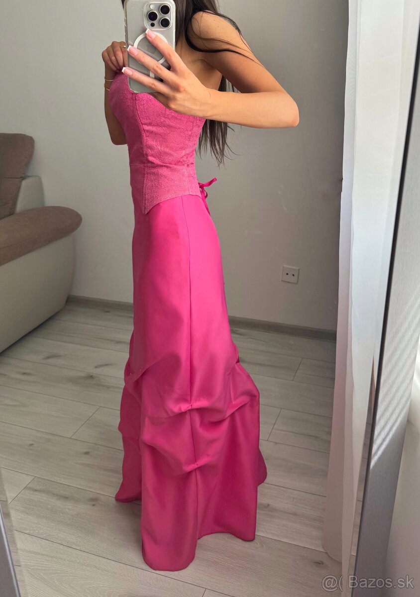 Spoločenské cyklamenové šaty - 4