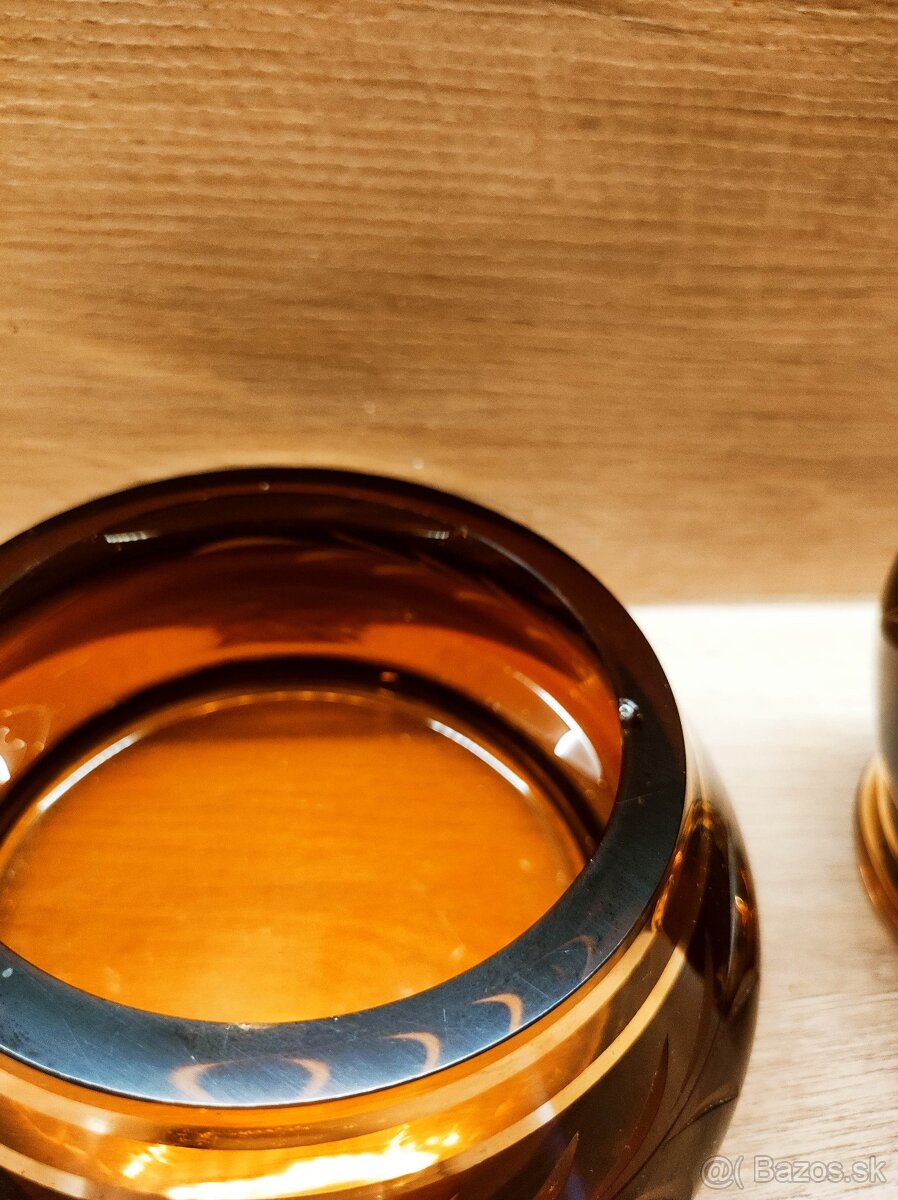 Sklenená váza + miska - 4