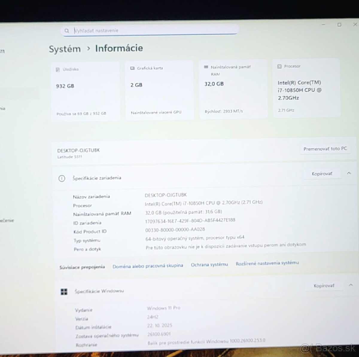 Dell Latitude 5511 i7 32GB ram - 4