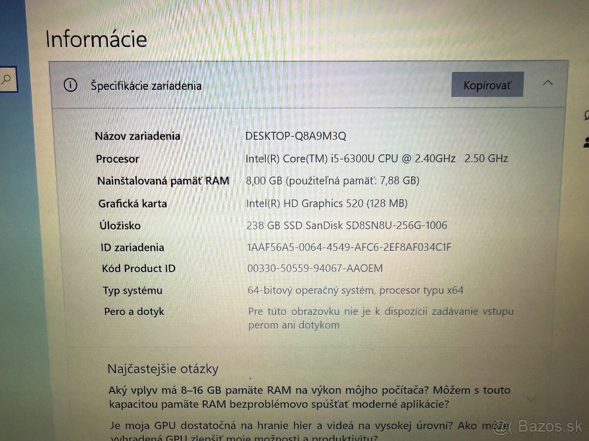 Predám notebook HP EliteBook 840 G3 - 4