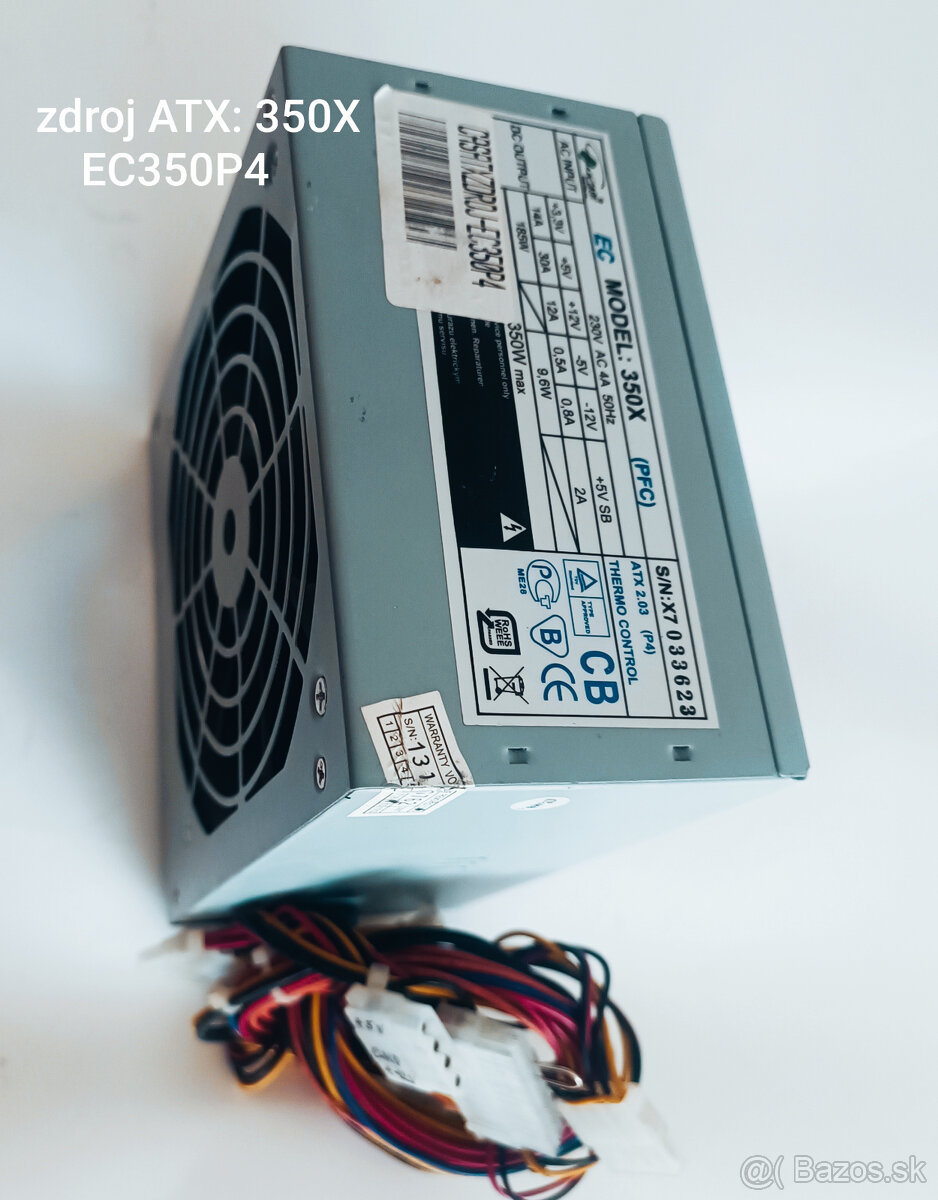 Predám PC zdroje - PLS-200W, ATX: 350X,DPS 100W, DELL 305W - 4
