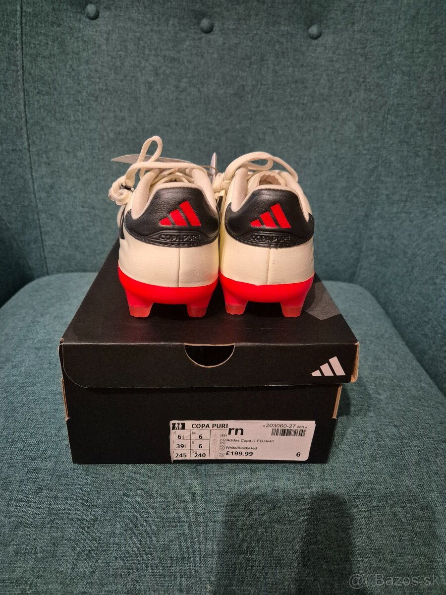 Kopačky Adidas Copa 1 FG (bielo-oranzove) - 4