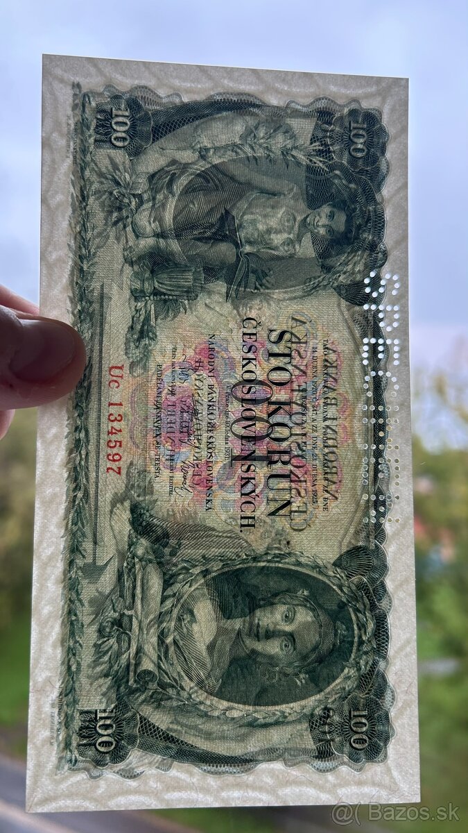 Bankovky 1.ČSR Specimen UNC - 4