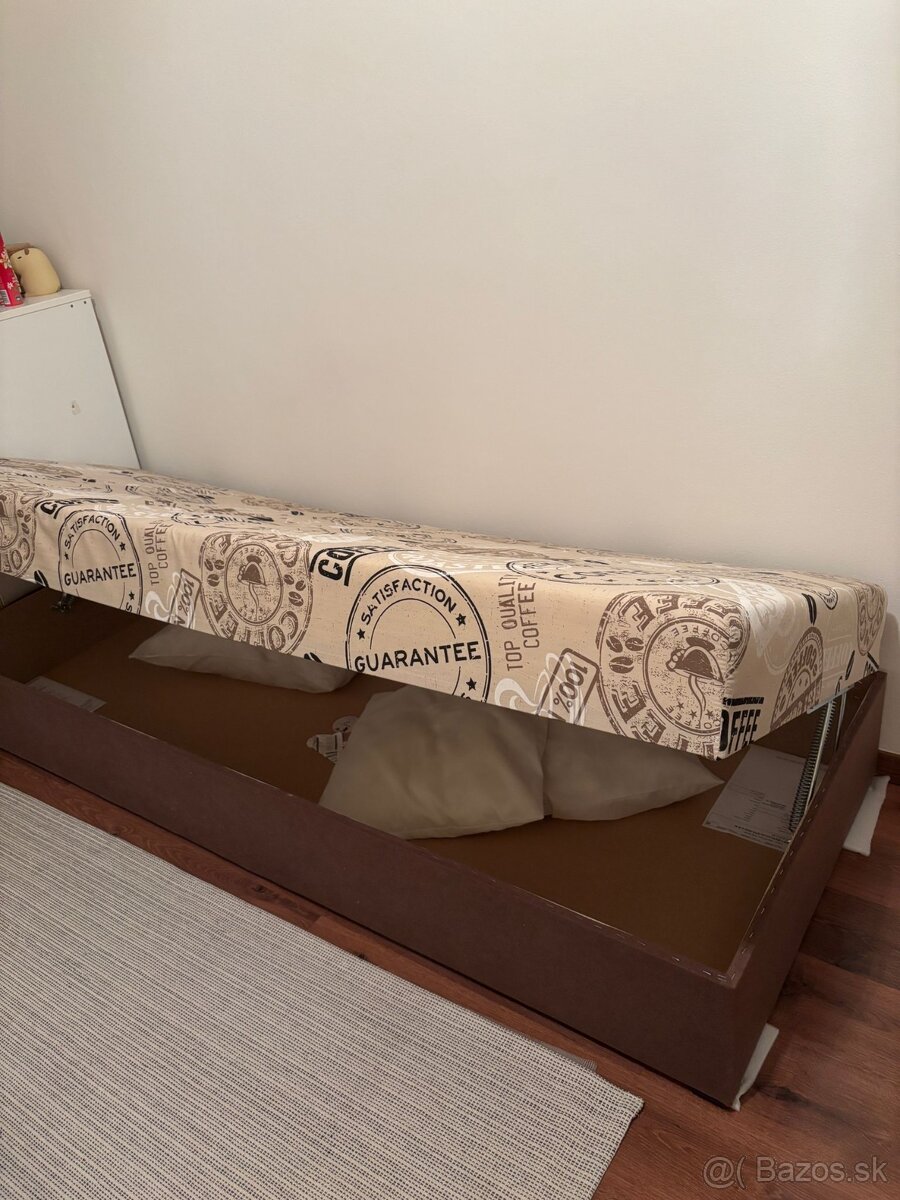 Predám posteľ: váľanda AELIN - kávová, 80x200 cm - 4