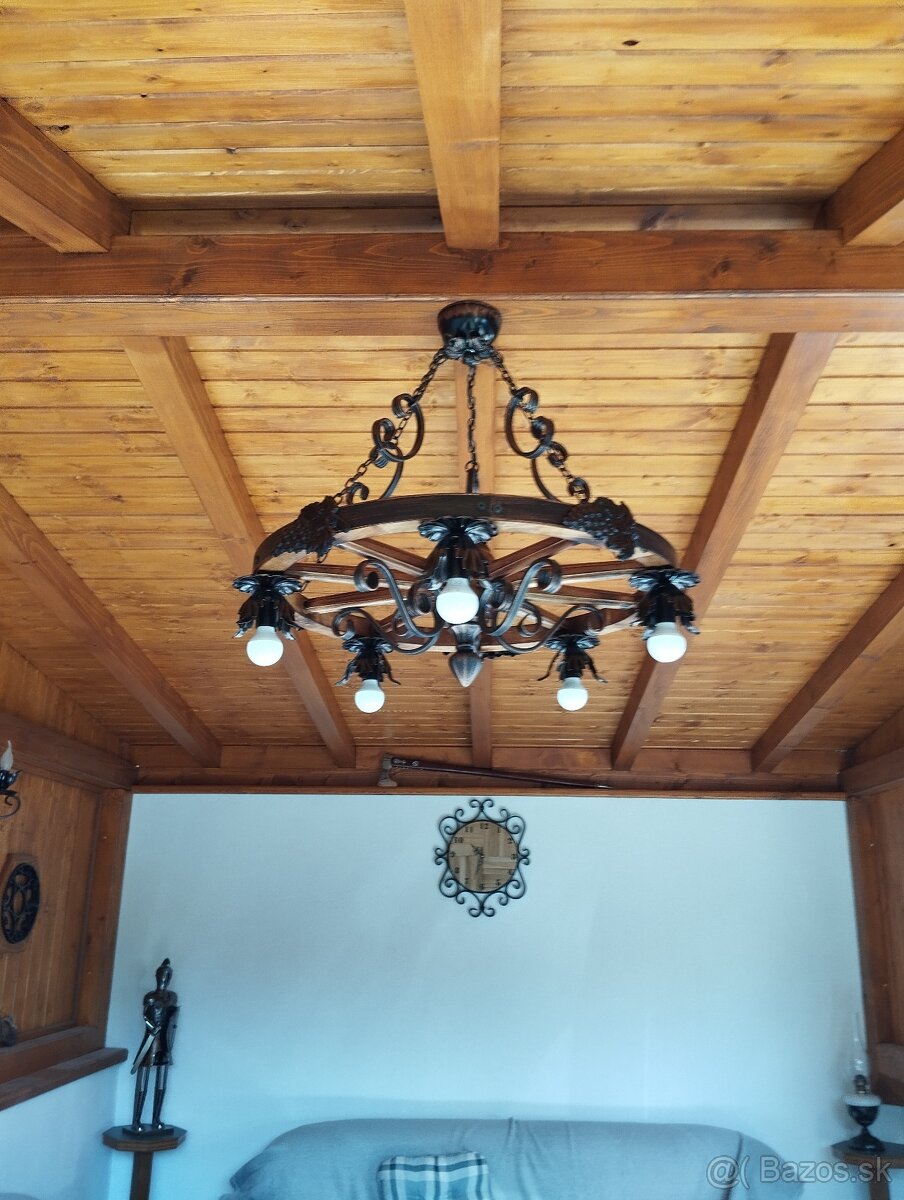 Luster z dreveného kolesa - 4