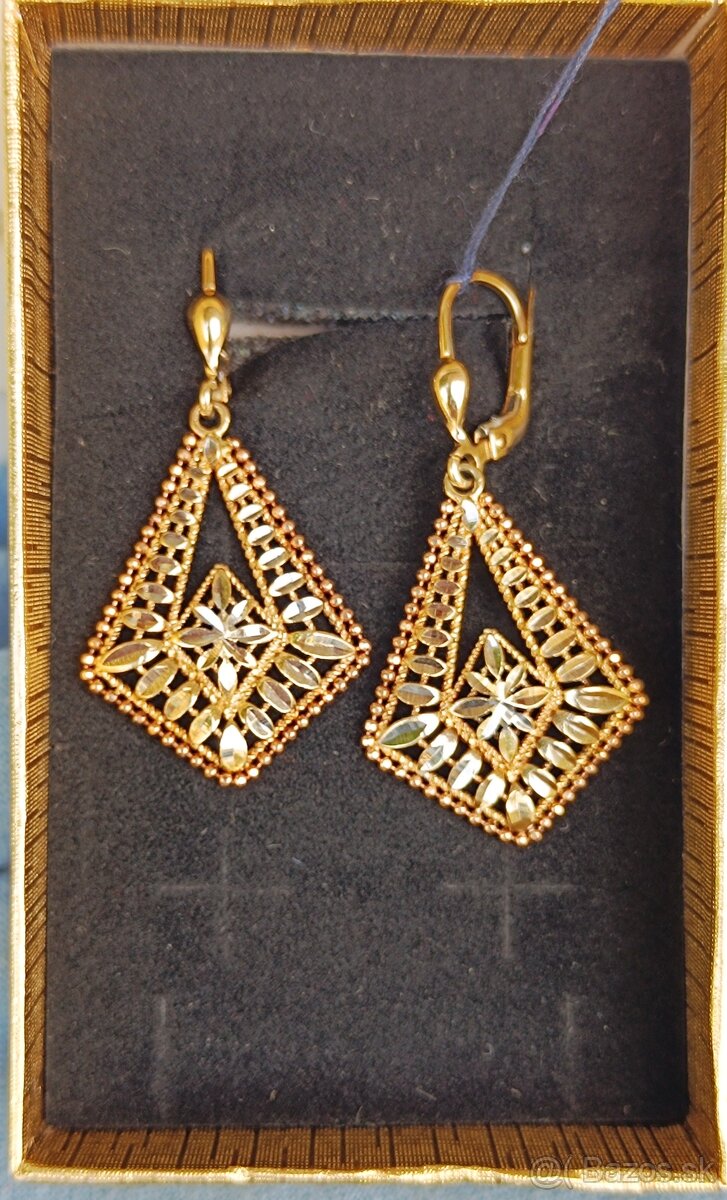 Zlate nausnice extravagantne 585 - 4