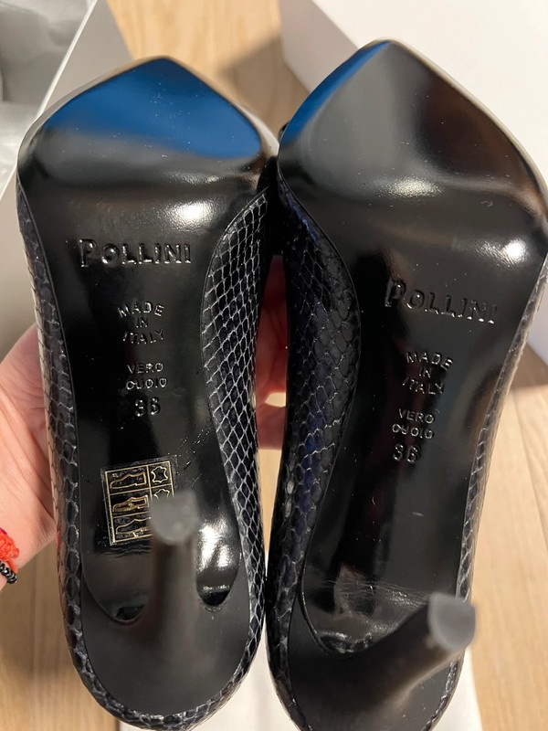 Čierne kožené lodičky Pollini, velkost 36 - 4