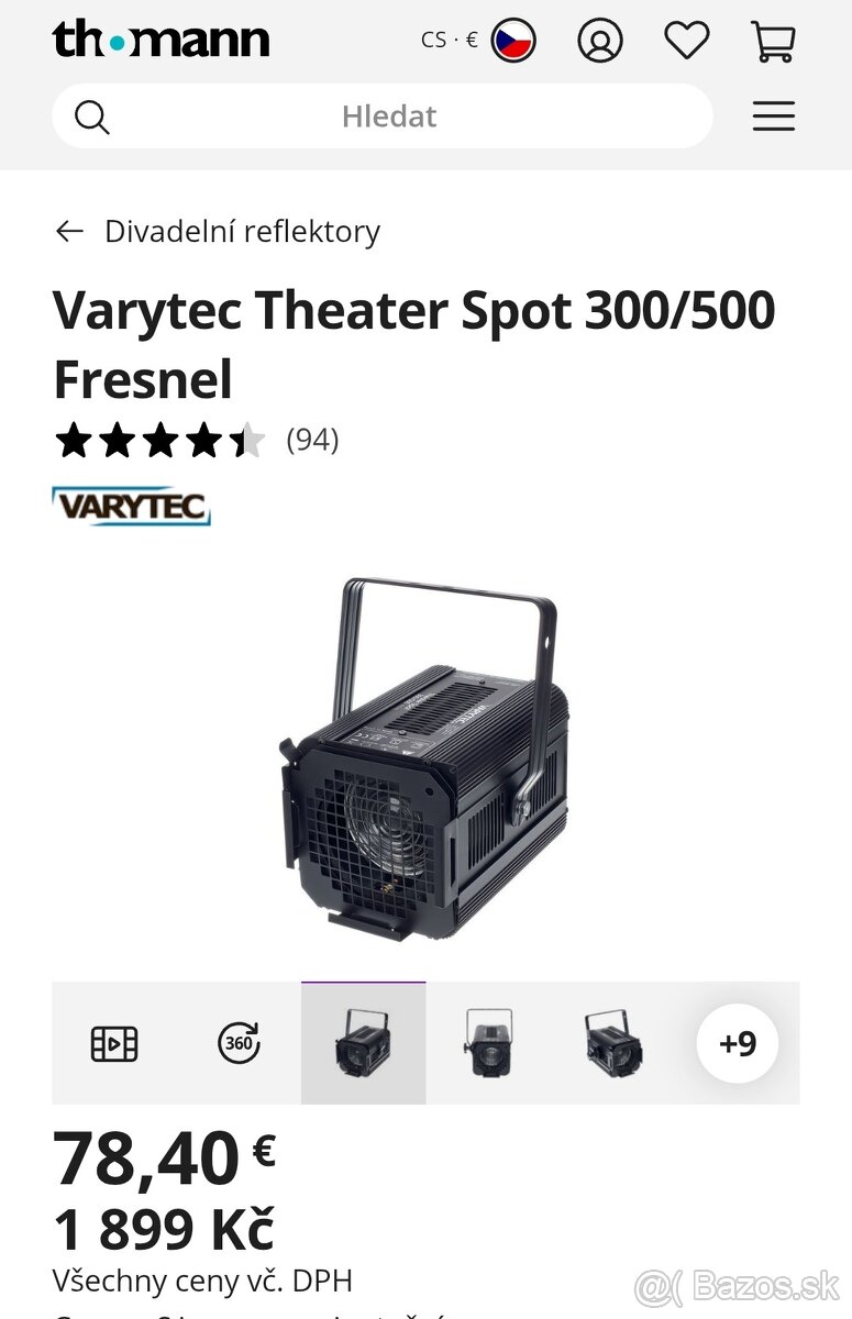 Divadelný reflektor 500w fresnel s clonami - 4