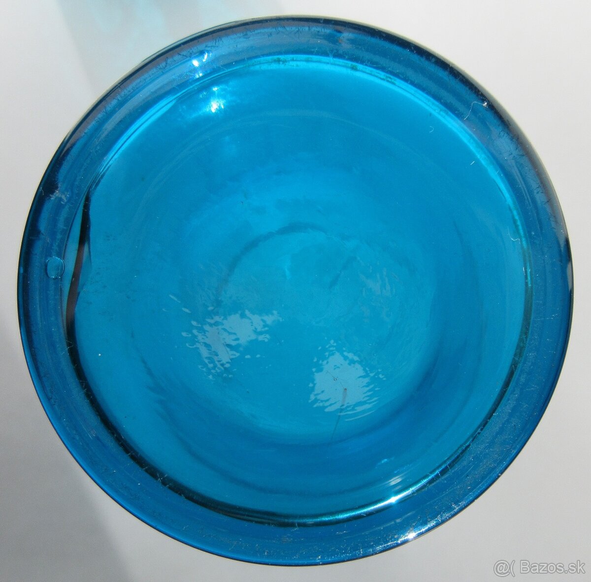 Starožitný pohár ručne maľovaný bledomodrý - 4