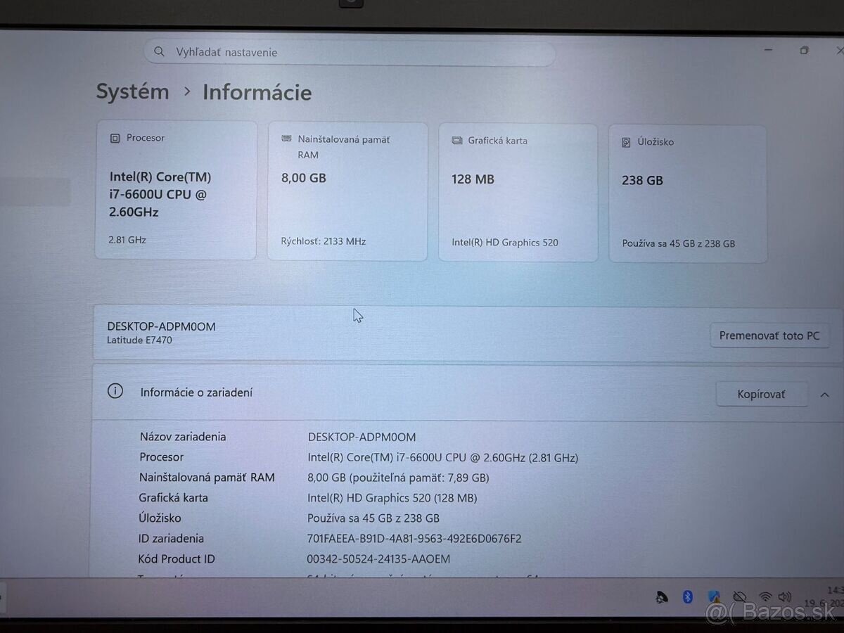 Notebook Dell Latitude E7470 i7-6600U / 8GB RAM / 256GB SSD - 4