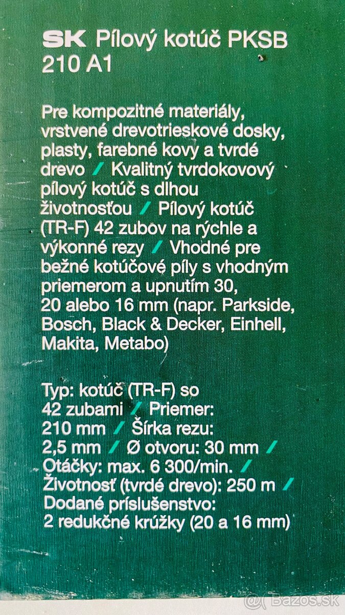Predám pílové kotúče 210 mm - 4