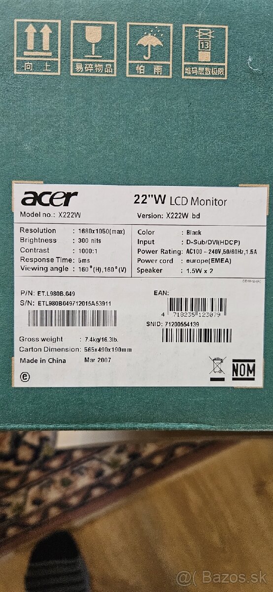 Monitor Acer X222W - 4