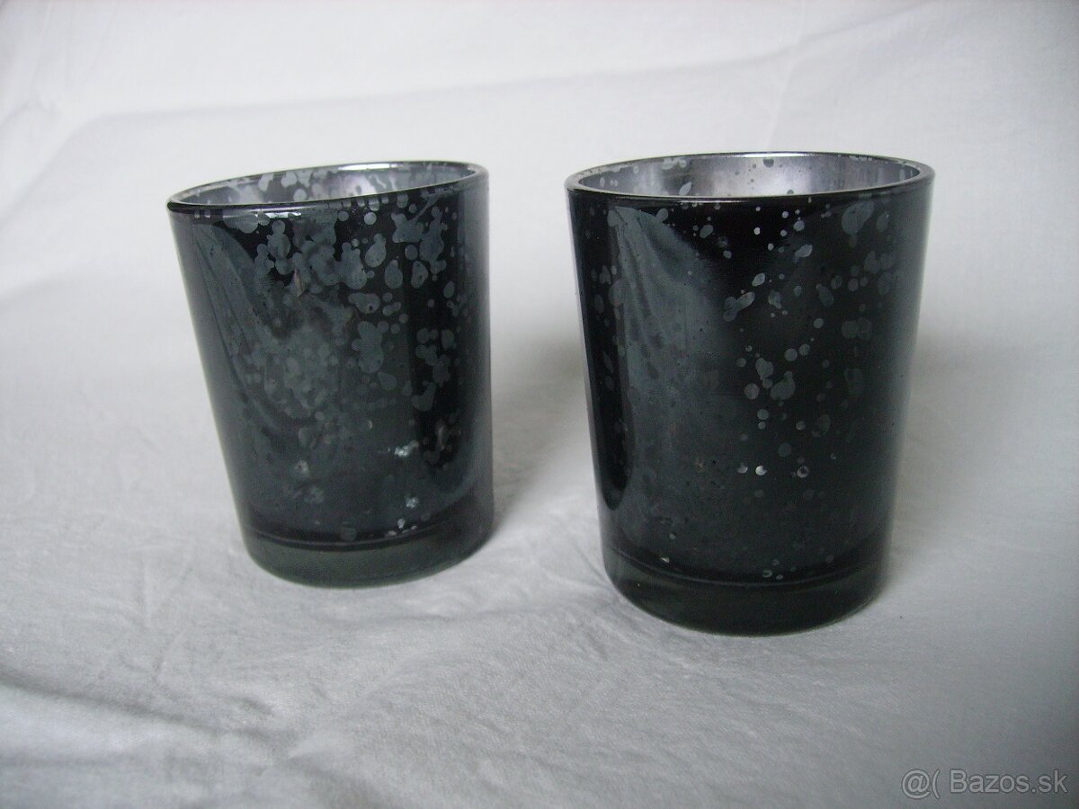Sklenené čierne svietniky - 4