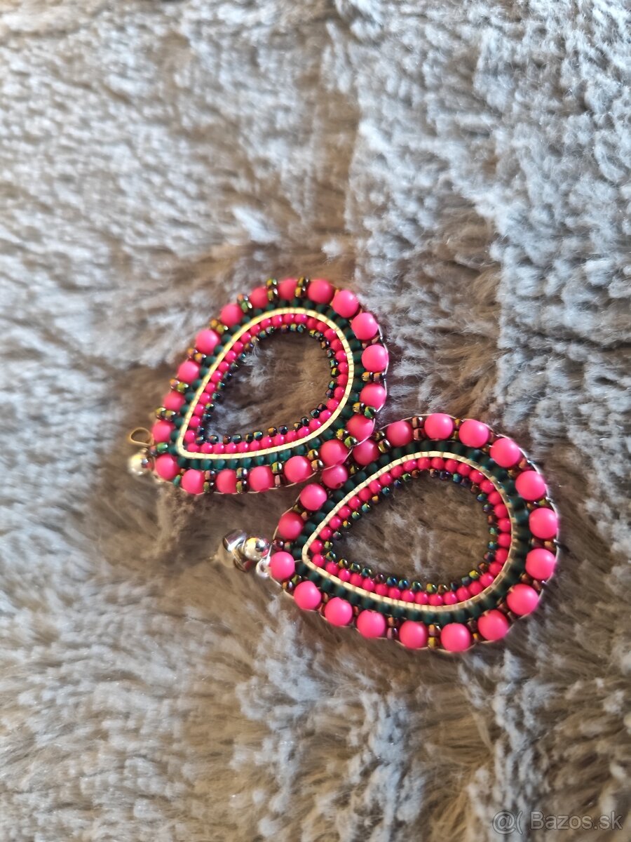 Handmade šité náušnice - 4