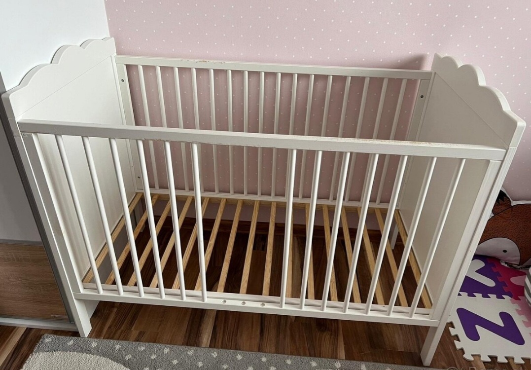 Detská postieľka 120x60cm s matracom a koliečkami - 4