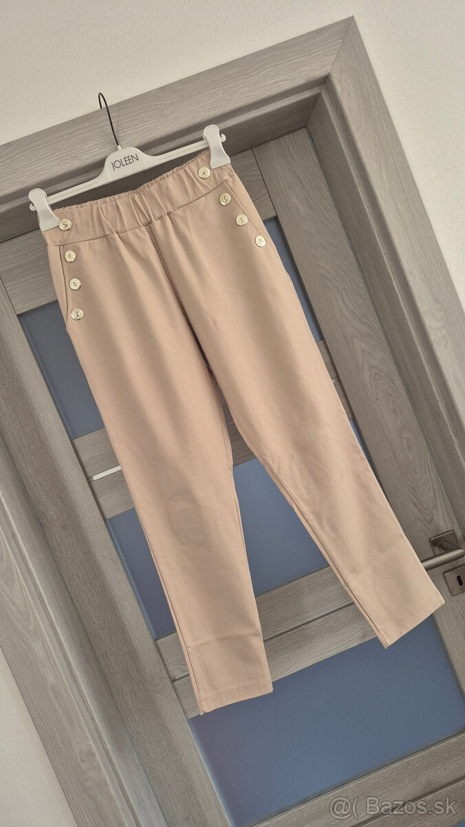 Béžové La blanche nohavice - 4