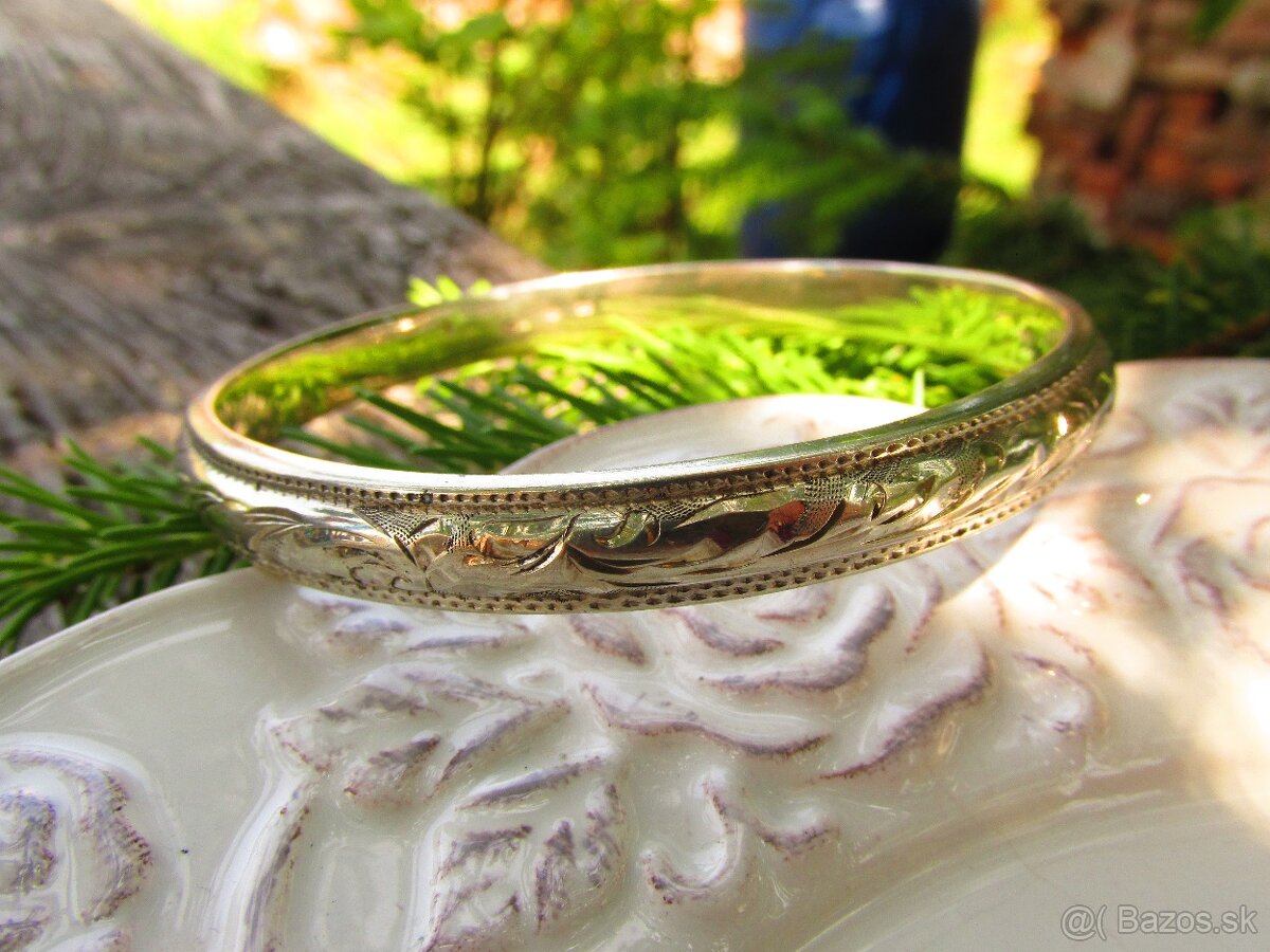 Starý strieborný náramok, Ag 835 - 4