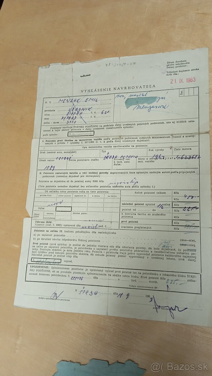 Preukaz..účtenka ..na veterán.. Škoda - 4