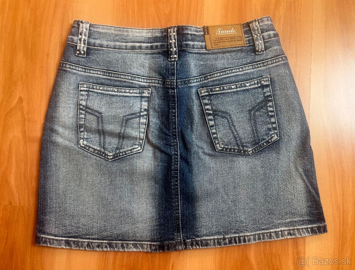 Riflová sukňa s kamienkovým detailom, 28/M - 4