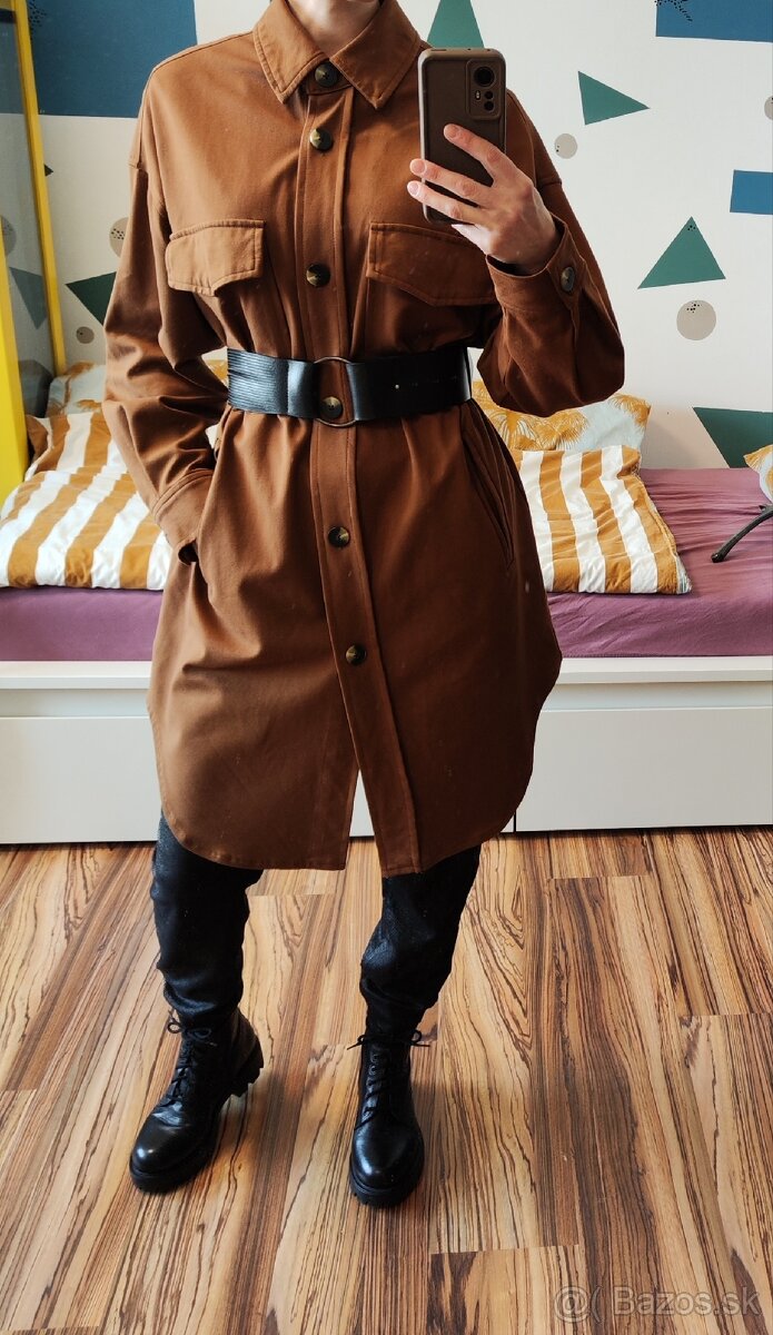 Stradivarius košeľový kabát oversize M - 4