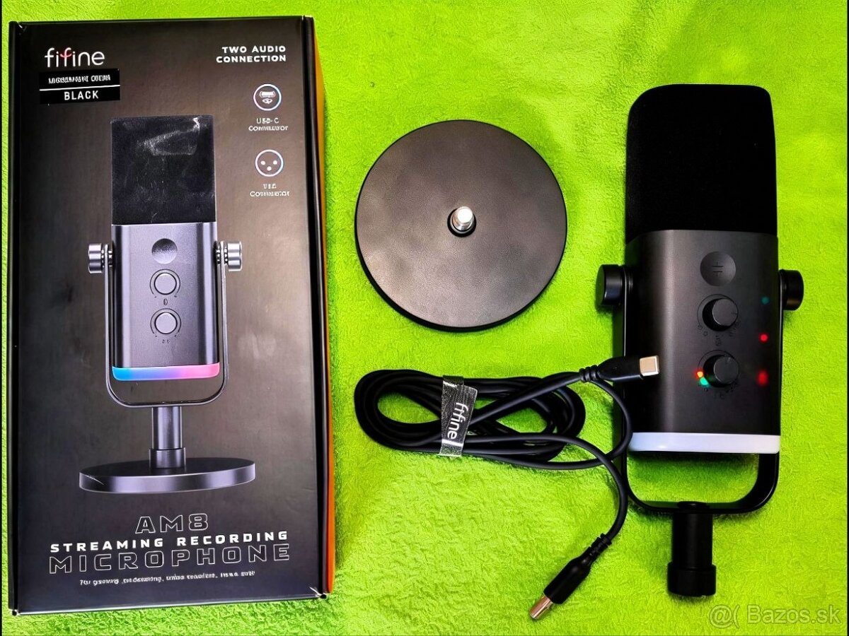 FIFINE AmpliGame AM8 dynamický mikrofón USB/XLR + stojan + k - 4