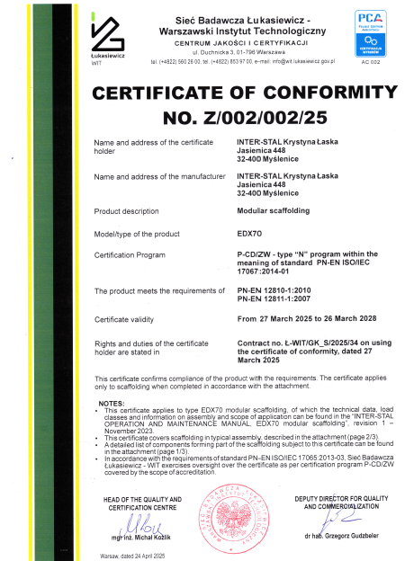 Lešenie fasádne nové 380m2 EDX70 P70 - 4