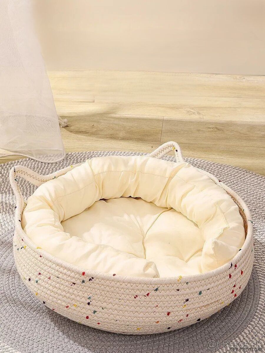 Pelech hniezdo – biela žihaná, veľkosť L do 10kg. - 4