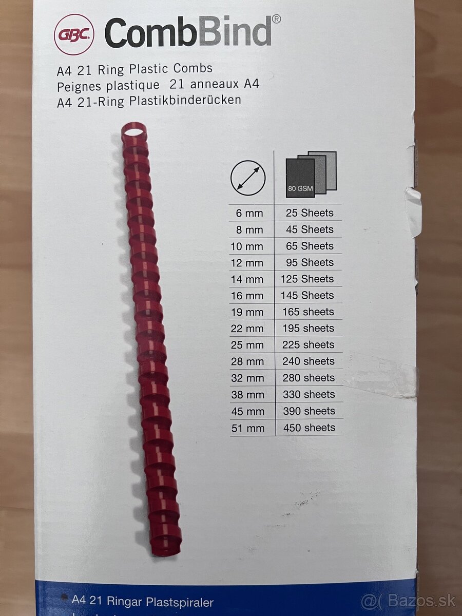 Viazací hrebeň A4 19 mm - 4