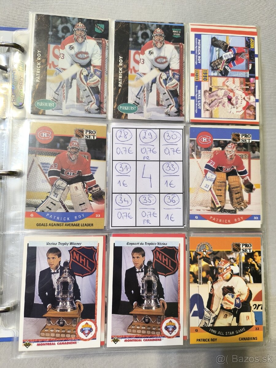Hokejové kartičky - Patrick Roy 1 - 4
